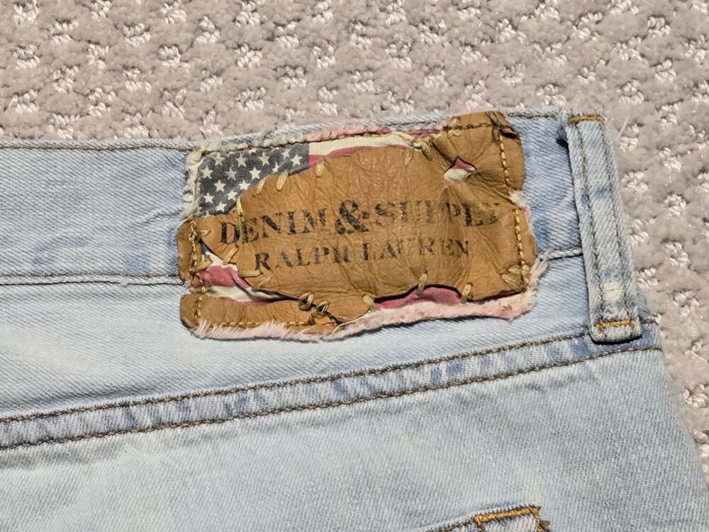 Denim & Supply Ralph Lauren Light Wash Distressed Straight Leg Jeans